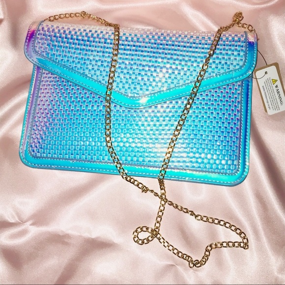 Envelope Metallic Embossed Convertible Clutch Bag - Picture 5 of 11